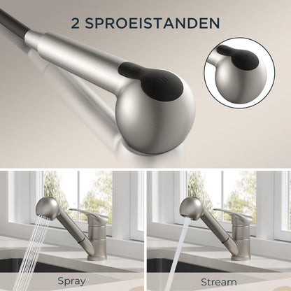 Keukenmengkraan 360° Draaibaar Roestvrij Staal